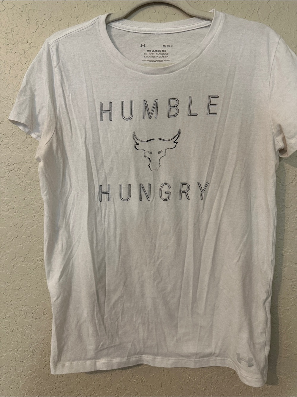 Under Armour White "Humble Hungry" Graphic Crew Tee 5